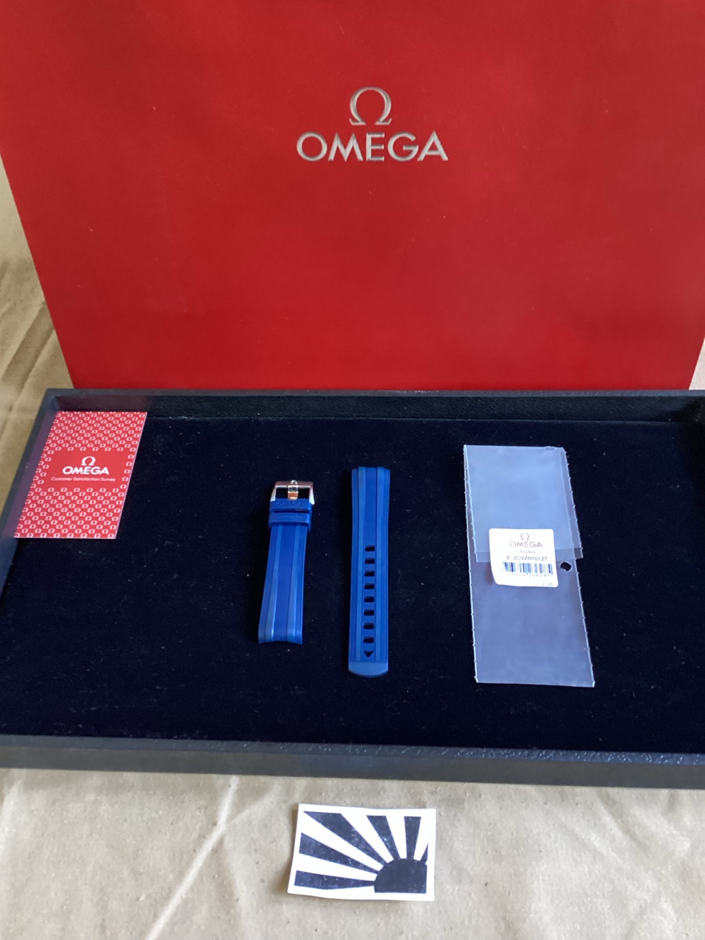 Omega Seamaster Diver 300m Blue Rubber Strap Ref 032cvz010127 20mm